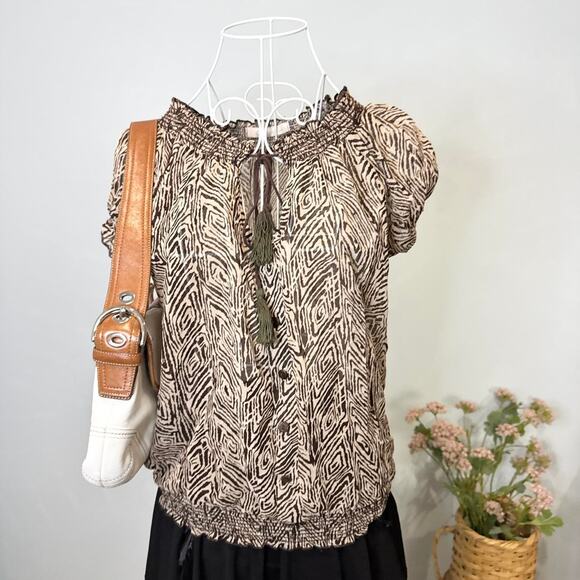 Cute vintage y2k animal print babydoll blouse top - Picture 3 of 6